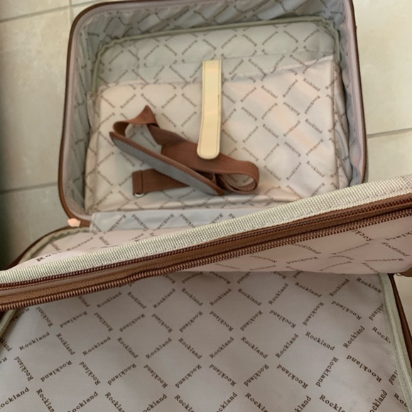 Luggage upright wheels by Rockland Soft sided Rolling Computer Case &overnighter - Picture 9 of 16